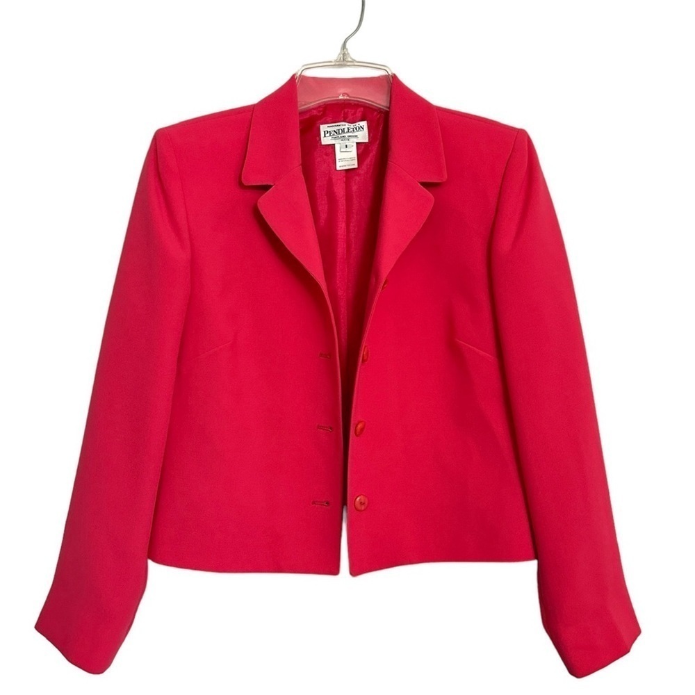 Vintage Pendleton Women’s Pink Jacket Blazer Cropped Long Sleeves sz 8P